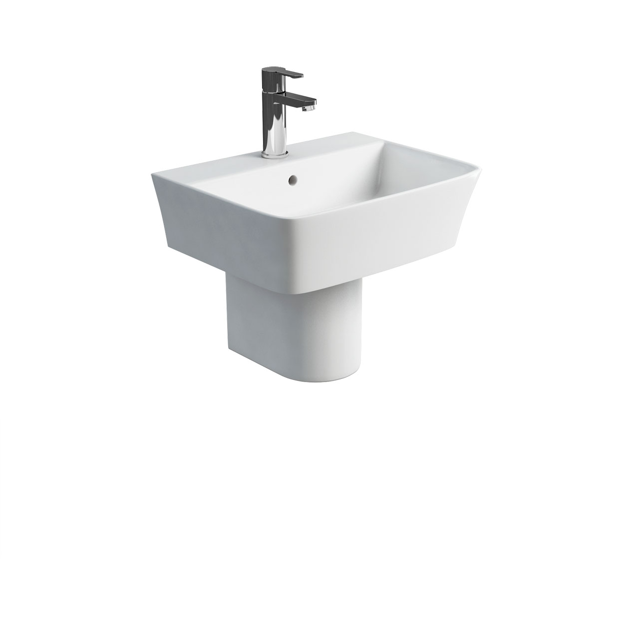 Fine S40 500 basin and round fronted semi pedestal